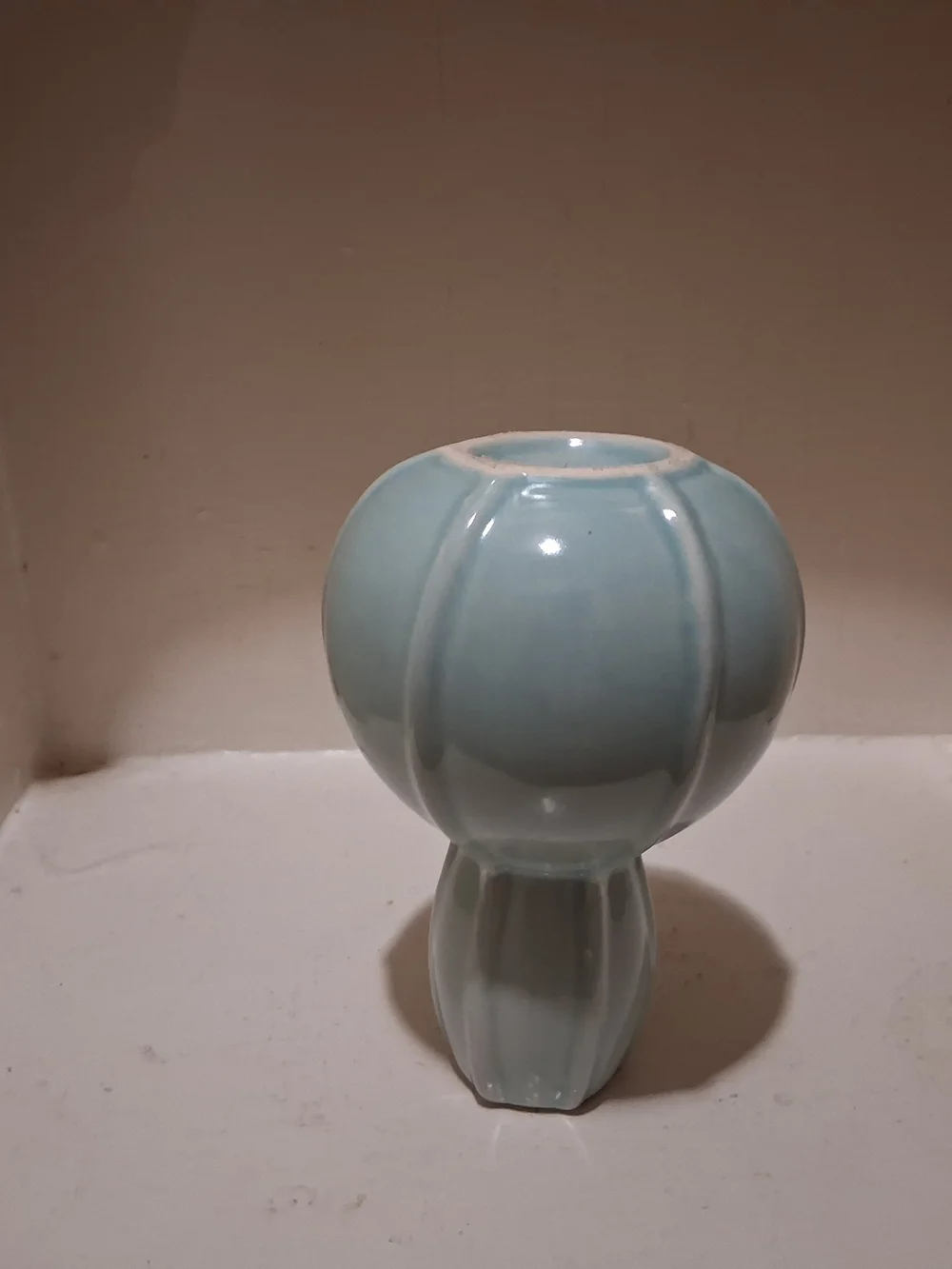 Vintage Celadon Glazed Double Gourd Bud Vase - Picture 8 of 8